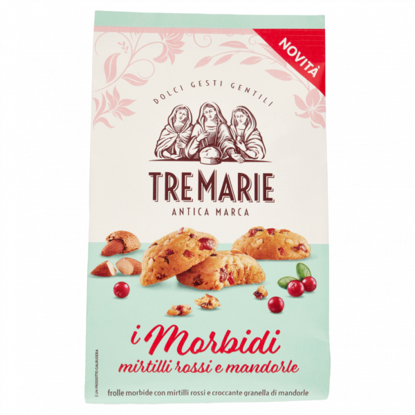 Mehki Keksi Z Brusnicami in Mandlji, Tre Marie, 300g