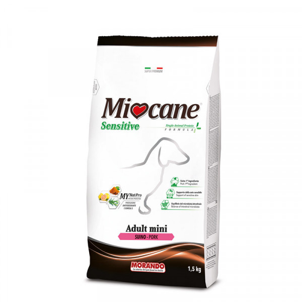 Briketi Miocane Sensitive Adult Mini, Svinjina/pršut, Morando, 1,5KG